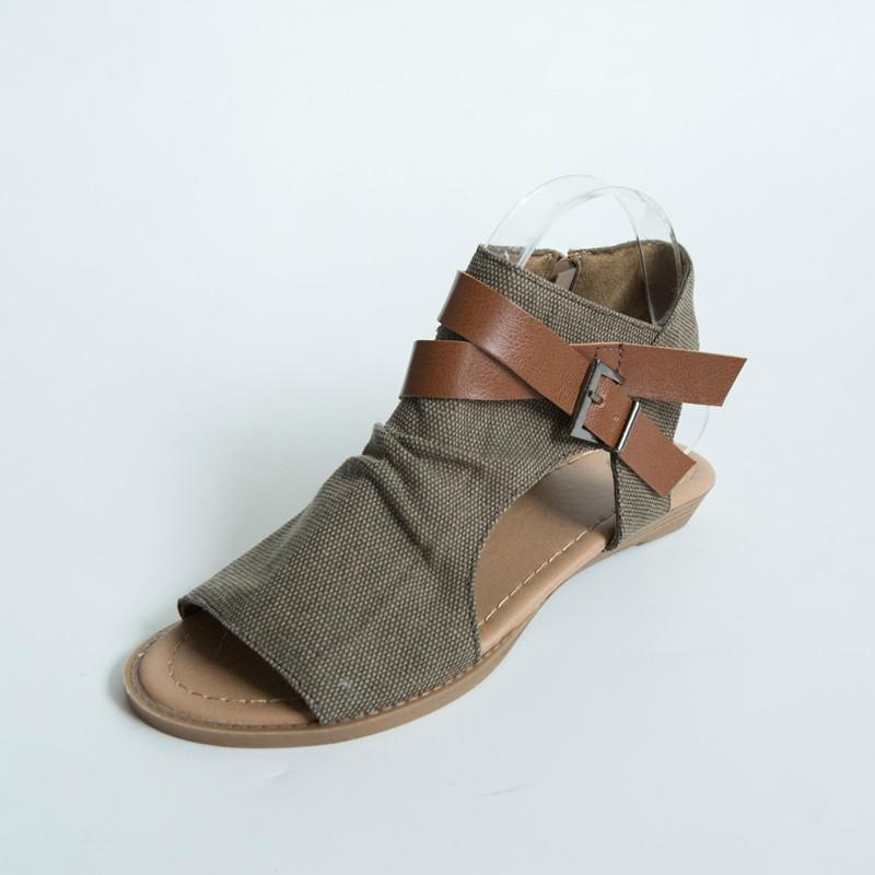 canvas peep toe flats