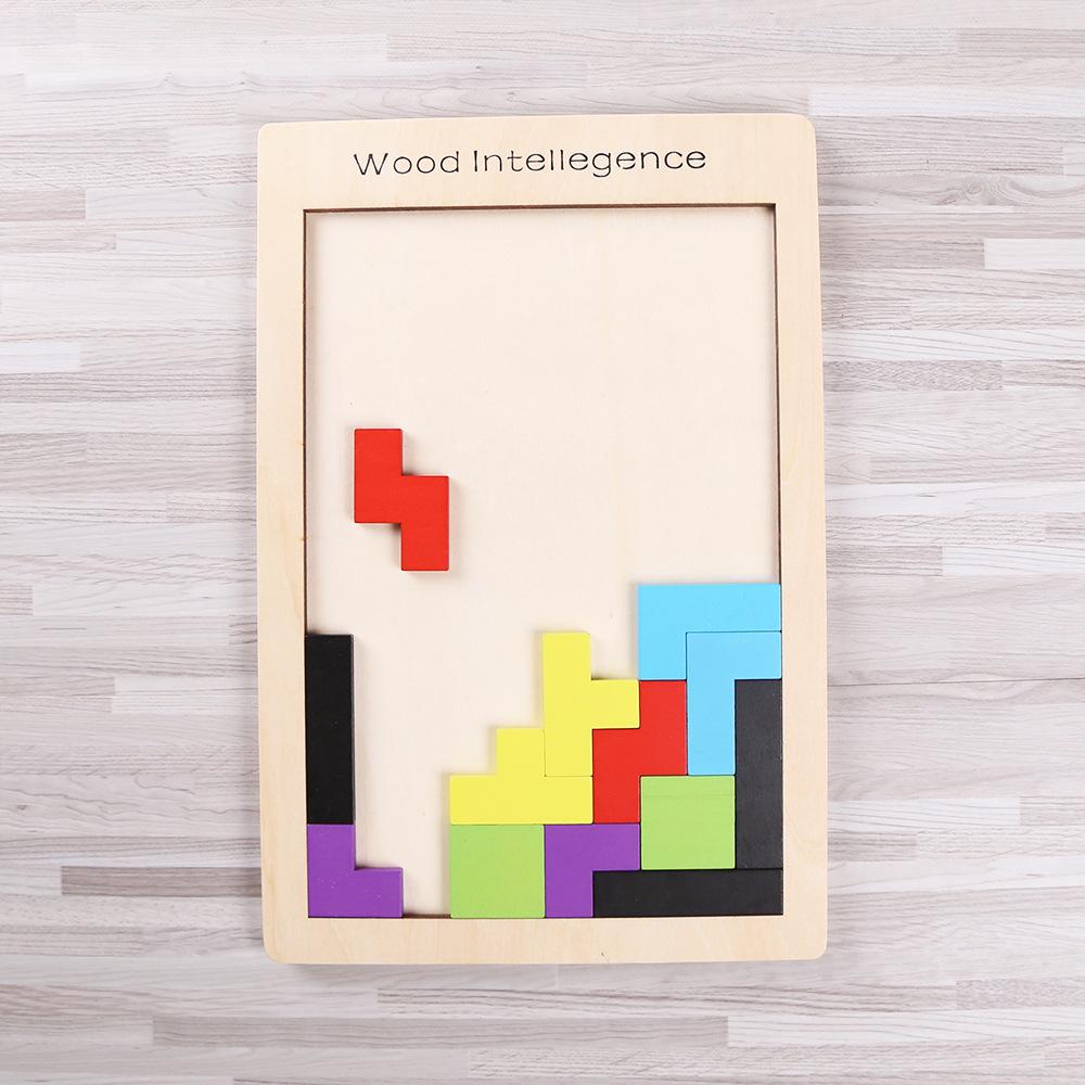 Tetris Wooden Jigsaw & Building Blocks Game - Educational Toys for Kids