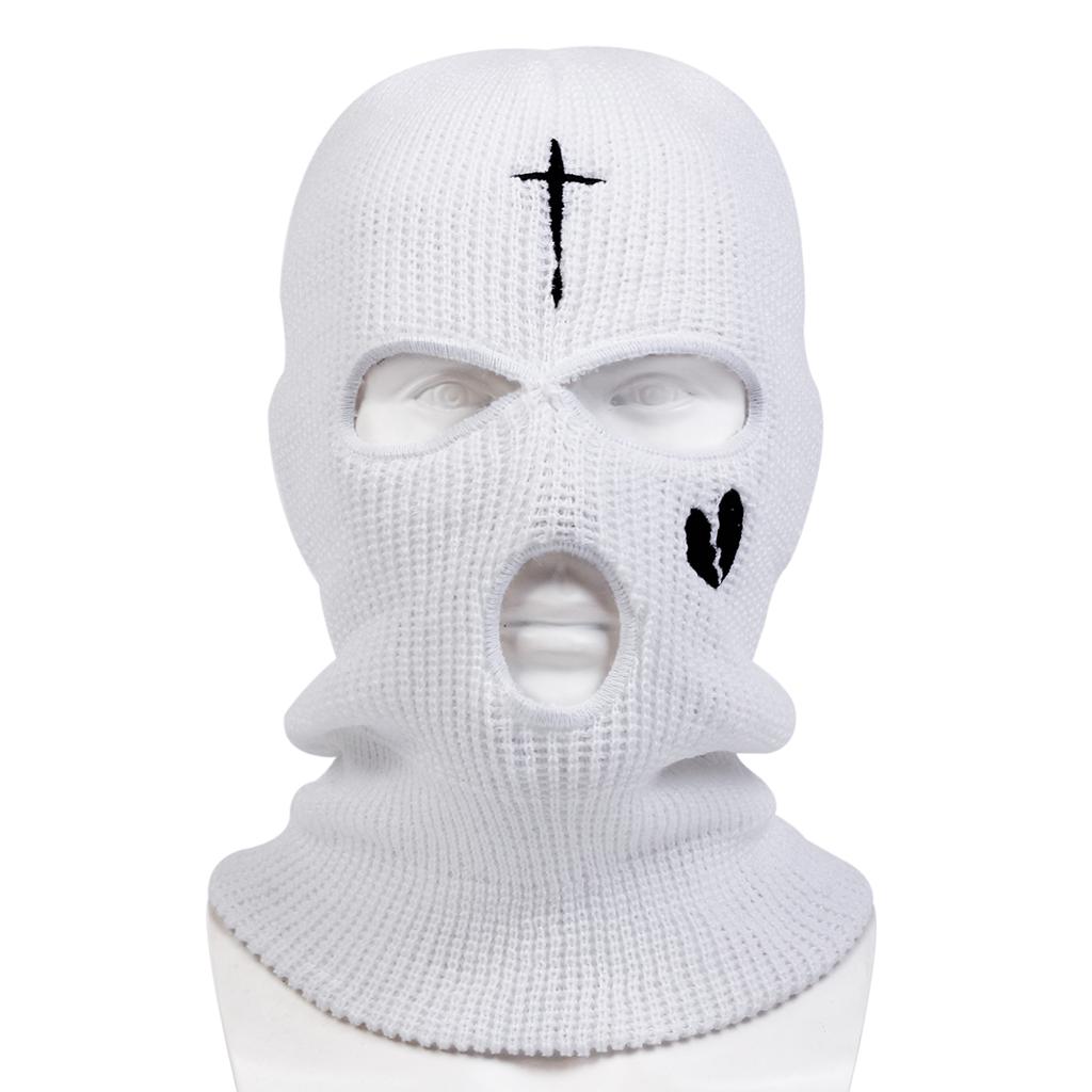 Water Droplet Cross Broken Heart Balaclava Cap Unisex Outdoor Warm Hat Men Hip Hop Caps Casual Cap