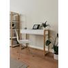 Console Bureau - DENVER - Chene artisan / Blanc - 2 tiroirs - 100 x 35 x 75 cm