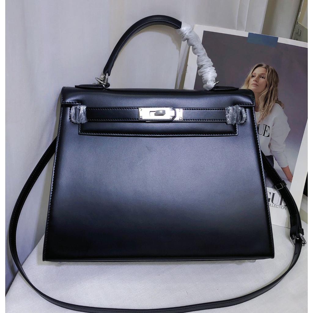 High-end Quality Bag Second-generation Leather Box Cowhide Wide Shoulder Strap Commuter Handbag Single Shoulder Messenger Bag