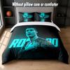 Cristiano Ronaldo Design Bed Bedding Set 1 Duvet Cover + 2 Pillowcases Soft Breathable Household Bed Linens