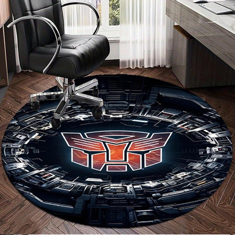1PC Trans-formers Adventure Round Rug, Non-slip Chair Mat, Home Decor, Circle Carpet Perfect for Office, Bedroom, Living Room,Christmas Gift