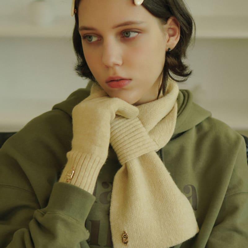 Masmarulez Msrz easy hole pendant knit muffler_6colors