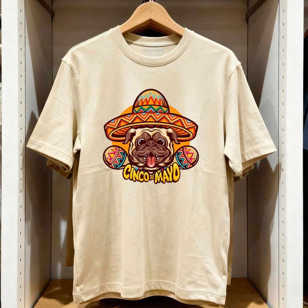 

funny Cinco De Mayo Mexican Skull Guitar Sombrero dog TShirt Women Unisex Casual cotton printed t shirts streetwear camisetas S