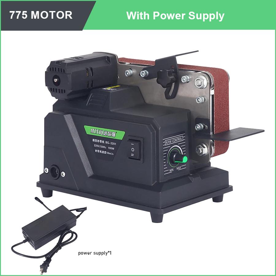 Electric Belt Sander Household Knife Sharpener Industrial Grade Mini Polishing Tool Dual Purpose Belt Sander Sanding Machine