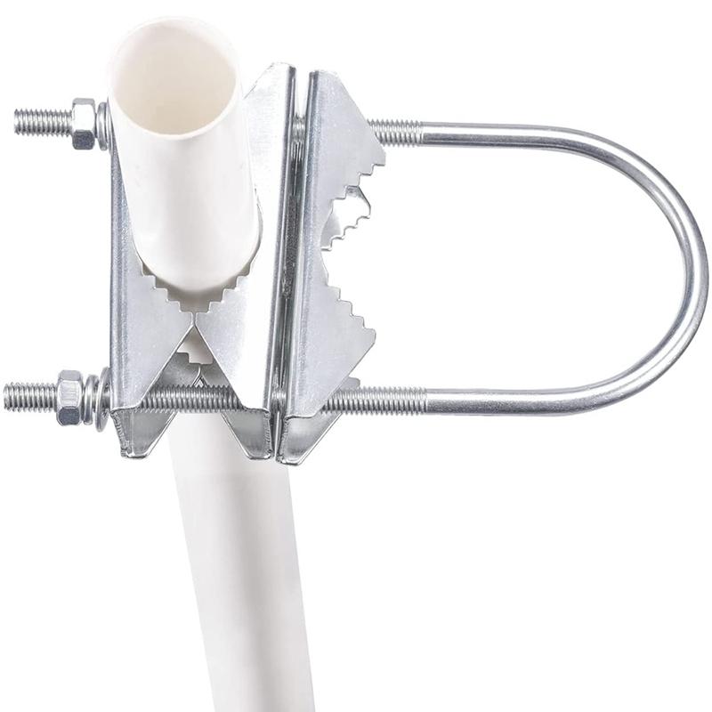 Double Antenna Mast Clamp V-Jaw Bracket U Bolts Pipe Mounting Hardware 2 Sets For Yagi Wifi Antenna, TV Antenna