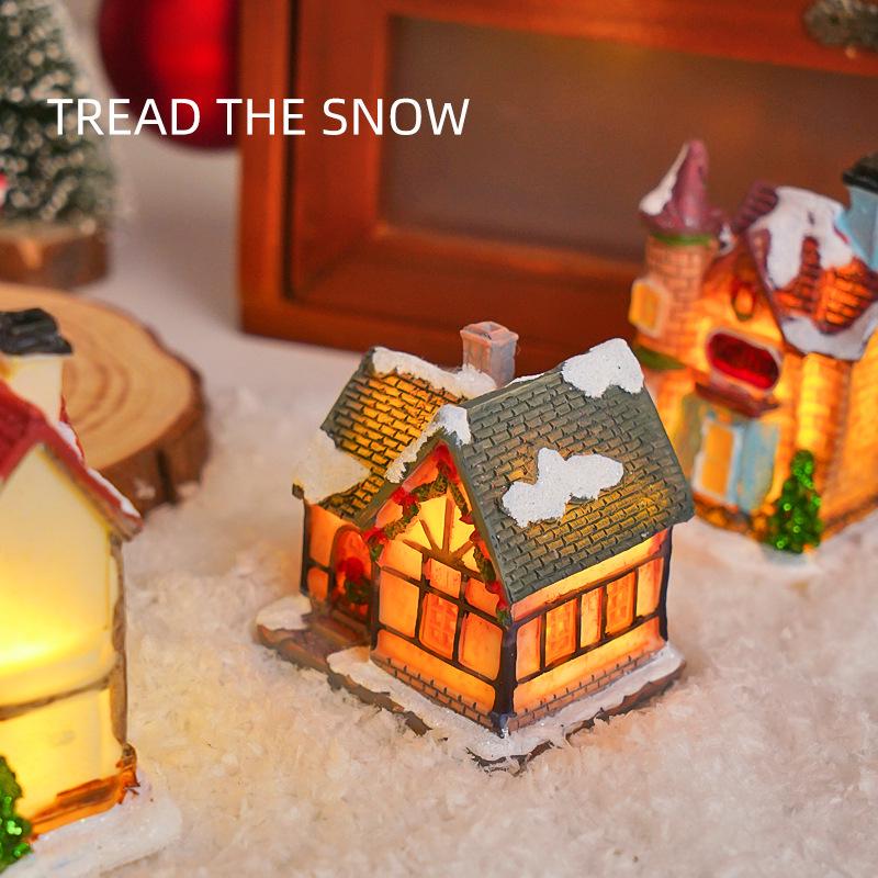 Luminous Christmas Micro-Landscape Cottage Decorations for Festive Atmosphere