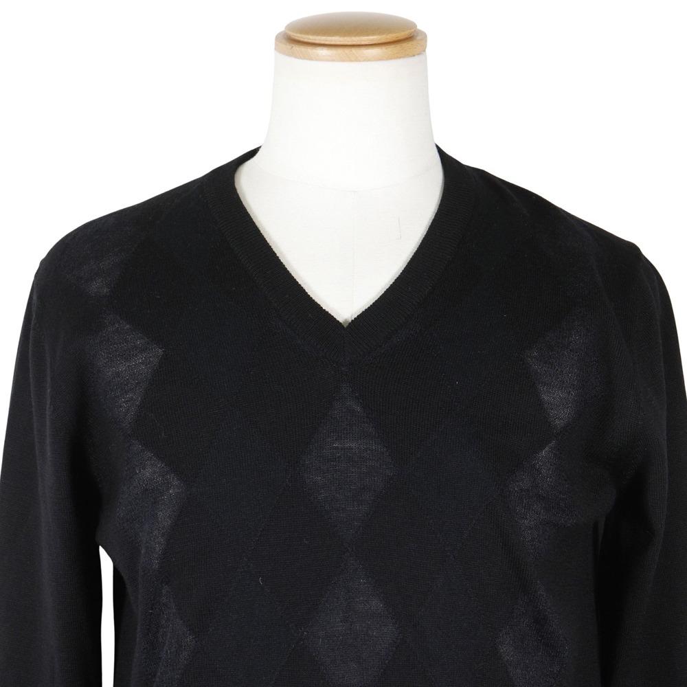 Prada Argyle-Pullover LAY032872 schwarz Wolle/Nylon/Kaschmir Herren Gebraucht
