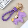 Candy Color Pony PU Keychain Cute Design Horse PU Pendants Zodiac Pony PU Doll  New Year Gift