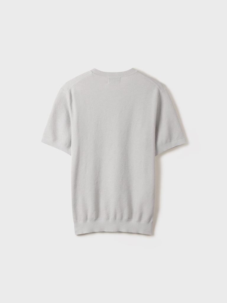 ZIOZIA Men'S Slub Short Sleeve Sweater_Abg2Er1101Lgr