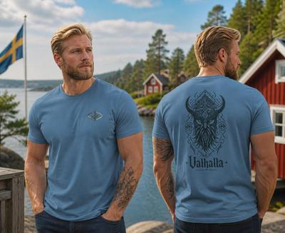 Valhalla Viking T-Shirt, Norse Mythology Warrior Graphic Tee, Odin Inspired Apparel