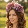 Bandeau Floral en Tissu Doux Couronne de Fleurs pour Photographie de Bal Headpiece en Fleur Tissu Femme