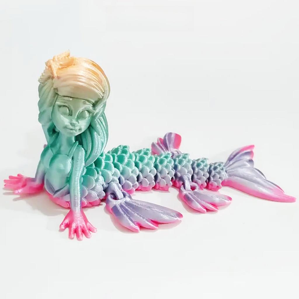 Mermaid 3D Printed Exquisite Figure Colorful Multi-Jointed Movable Girl Birthday Party High-quality Gift for Girl Like Figurines