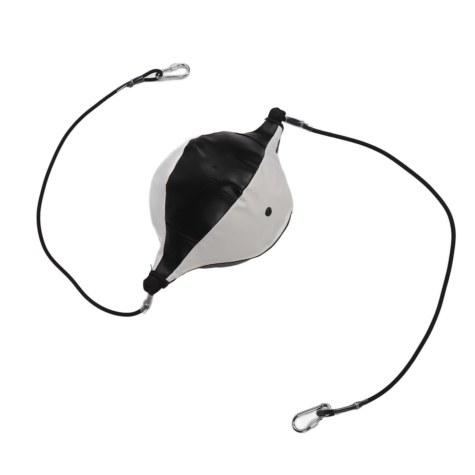 

Двухсторонний боксерский мяч на резинке с регулируемым шнуром, надуватель, искусственная кожа, улучшает ловкость, двойной конец, скорость черный белый