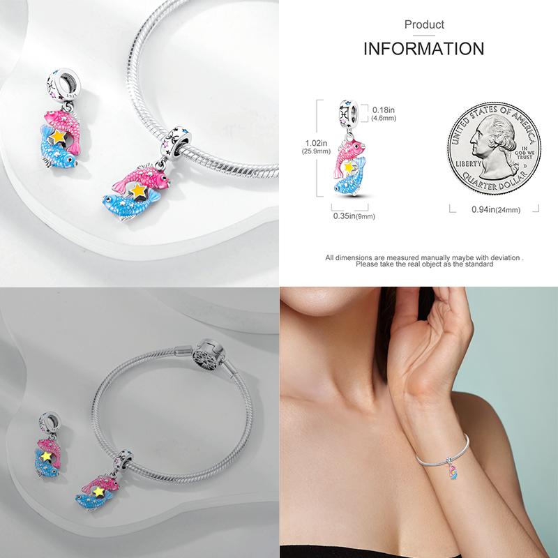 Original Copper Charms Luminous Zodiac Signs Beads Pendants For Women Fit Original Bracelet Necklace Diy Gift