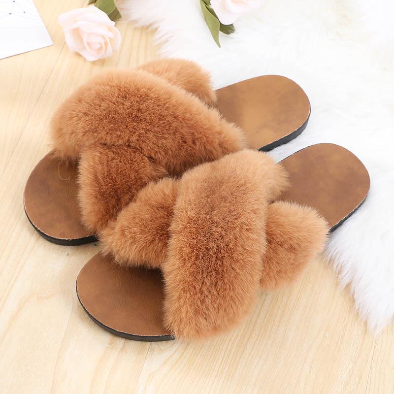 

Fashion Women s Shoes with Free Shipping House Slippers Fashion Cross Straps Sexy Bedroom Fluffy Slides Women Casual Flats Ladies Shoes 36
