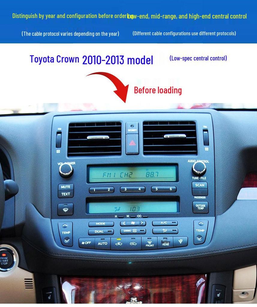 Compatible with Toyota 13th/14th Gen Crown: 9.7-inch Vertical Screen Smart Central Control GPS Navigation System
