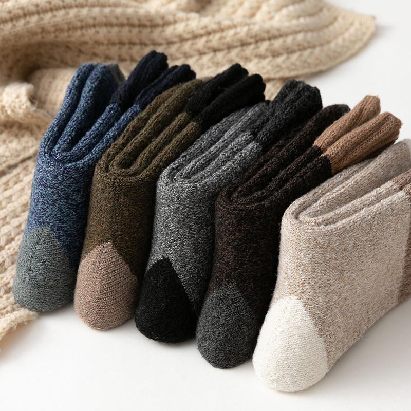 5 Paare/los Dickere Socken Männer Merino Wolle Kaninchen Socken Gegen Kälte Schnee Arktischen Winter Warme Socken Schwarz Lustige für Männliche