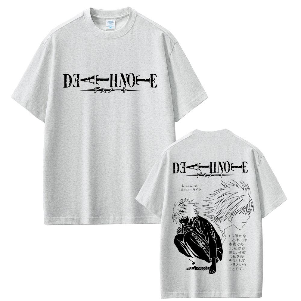 Anime Death Note Tshirt Yagami Light Graphic T Shirts Men Women Cartoon Manga Oversized Tshirts Mens 90s Vintage Streetwear