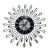 Large Modern Wall Clock Decorative Crystal Leaves Wall Clock Battery Operated None Ticking for Kitchen Bedroom Decors