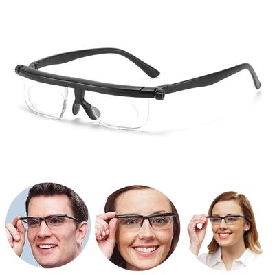 Vi Adjustable Reading Glasses with Vi-Shift Protective Case Half Brim Anti-fog Lightweight Easy Clean Nose Pads Men Adjustable Focus Eyewear for Near