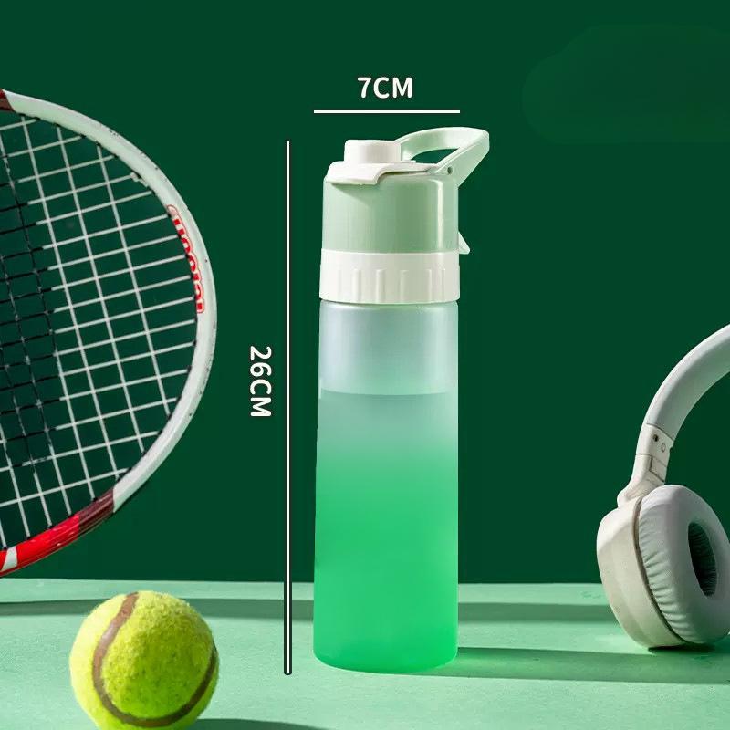 Trendige Gradient Sprühwasserflasche Outdoor-Sport-Wasserflasche für Männer Frauen Studenten Hohe Kapazität Sprüh-Kunststoffbecher
