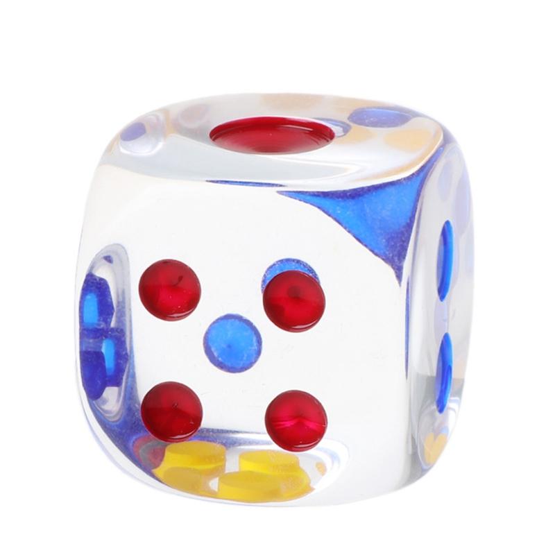 10x Acrylic Dice Transparent 6 Sided Colorful Dice Casino Poker Game Bar Party Crystal Dices Children Board Game Toy
