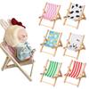Doll's Chair Outfit Accessories for Labubu Doll Wooden Beach Reclining Camping Chair Mini Pet Backpack Ornaments Photo Props
