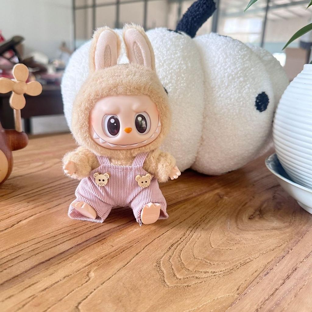 Only Clothes Plush Toys Clothing Accessories LABUBU Dolls Wooden Buckles Overalls