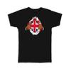 Gift T-Shirt : United Kingdom Canadian Flag Chest British