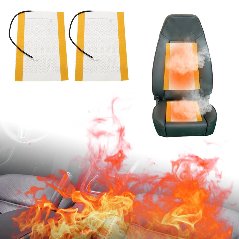 48X27cm 12V Pair of Car Seat Heating Pad Carbon Fiber Universal Car Seat Set Kit