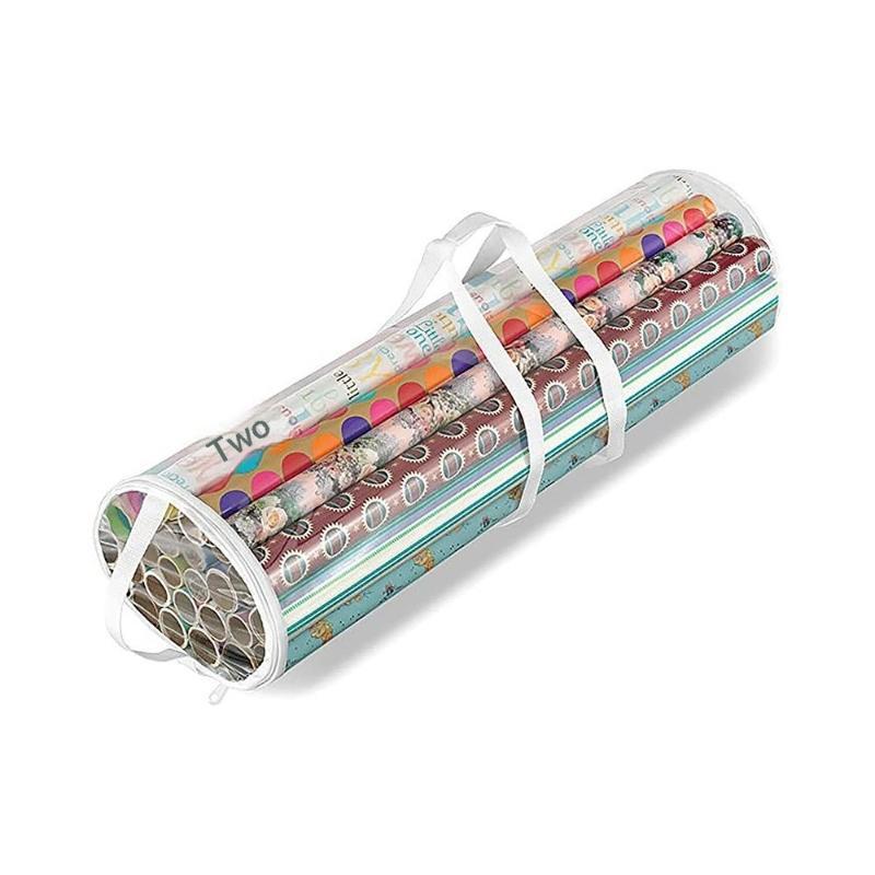 Large Capacity Wrapping Paper Organizer Oxford Fabric Tear Resistant with Tool Pockets for Household Storage