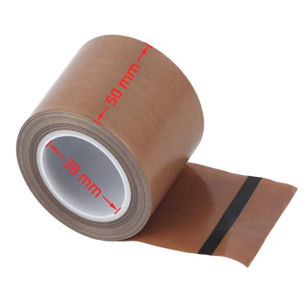 PTFE Coated Fiberglass PTFE Tape 2-inch x 33 Feet x 0.18mm 1 inch x 33 ft x 0.18mm High Temperature Tape Brown Silicone Adhesive