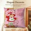 Cute SStrawberry Shortcake Cushion Cover Natural Linen Organic Fabric DoubleSided Printing Sofa Home Decor Gift Pillow Case