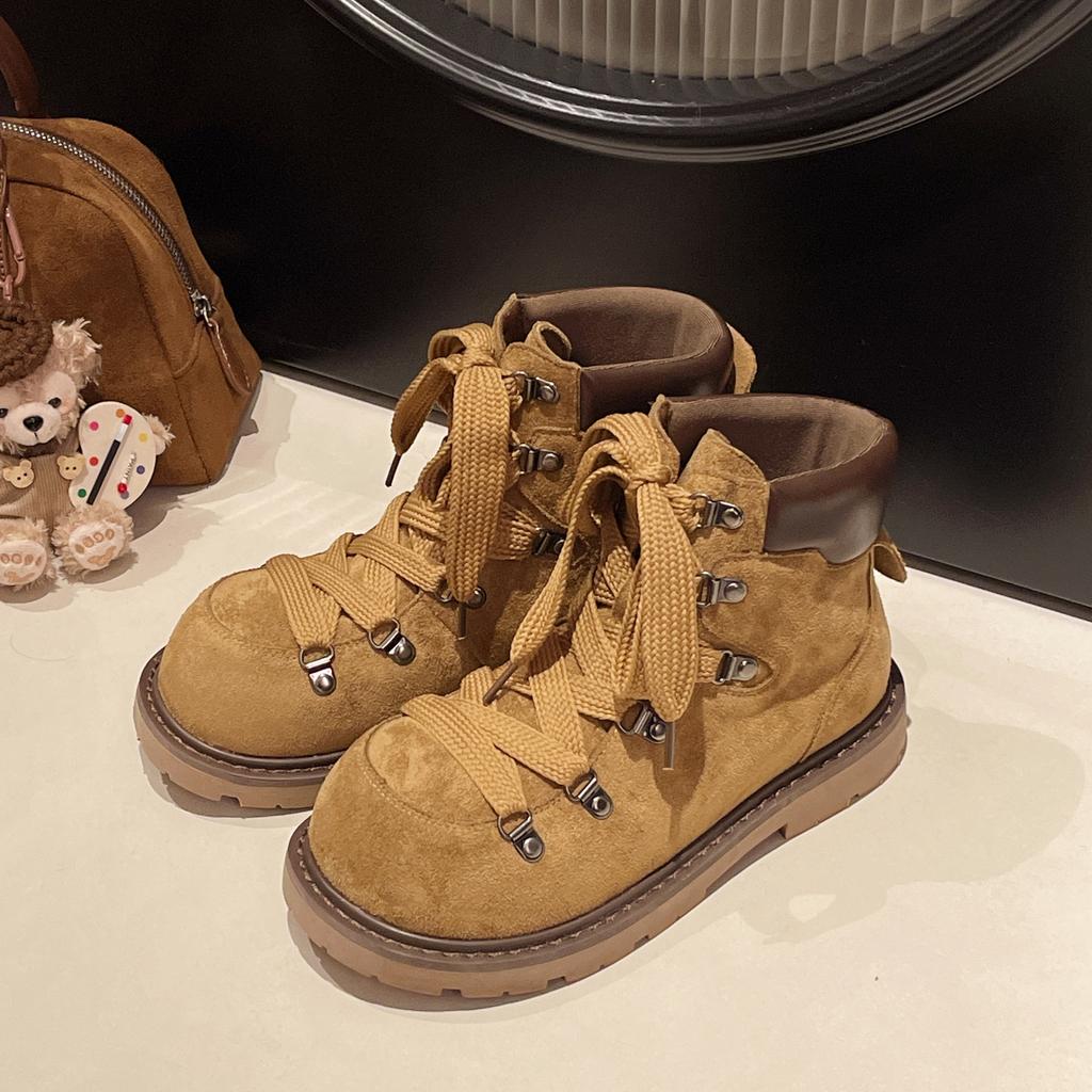 Fashion Platform Ankle Boots Women's Mid Heels Designer Shoes Winter 2025 Fashion Chelsea Boots New Goth Walking Lace Up Mujer De Botas