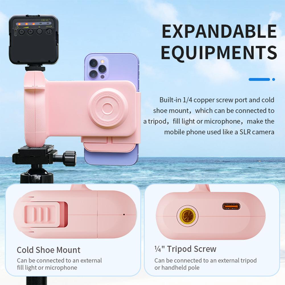 Desktop Wireless Charging Phone Stand with Detachable BT Wireless Remote Phone Holder Wireless Charger for Photo Video Shooting