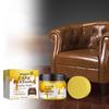 Cera para cuidados com couro com esponja, polimento de cera de abelha para restauração de móveis para manutenção e proteção de sofás 80g