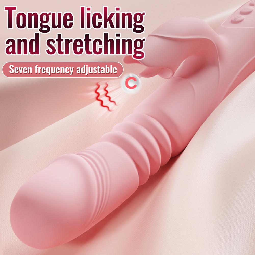 Telescopic Vibrator for Women Clitoral Vaginal Stimulation Tongue Licking Intelligent Heating G-spot Sex Toy Adult Erotic Toys