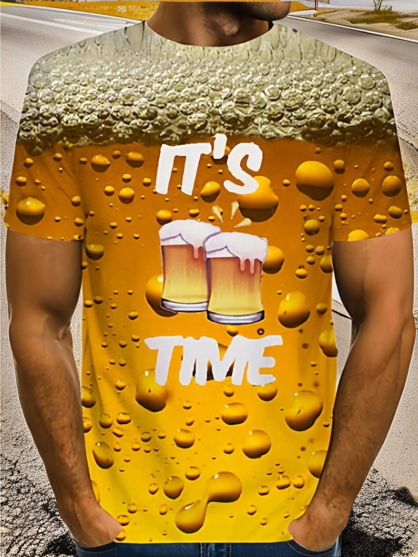 Мужская футболка с принтом в виде градиента цвета пива — фото 6
