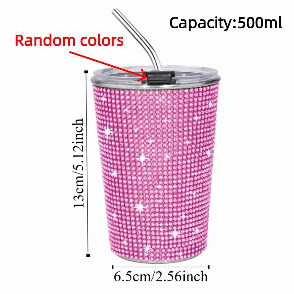 Bling Glitter Coffee Mug Sparkling Stainless Steel Water Bottle Rhinestone Water Cup  Office