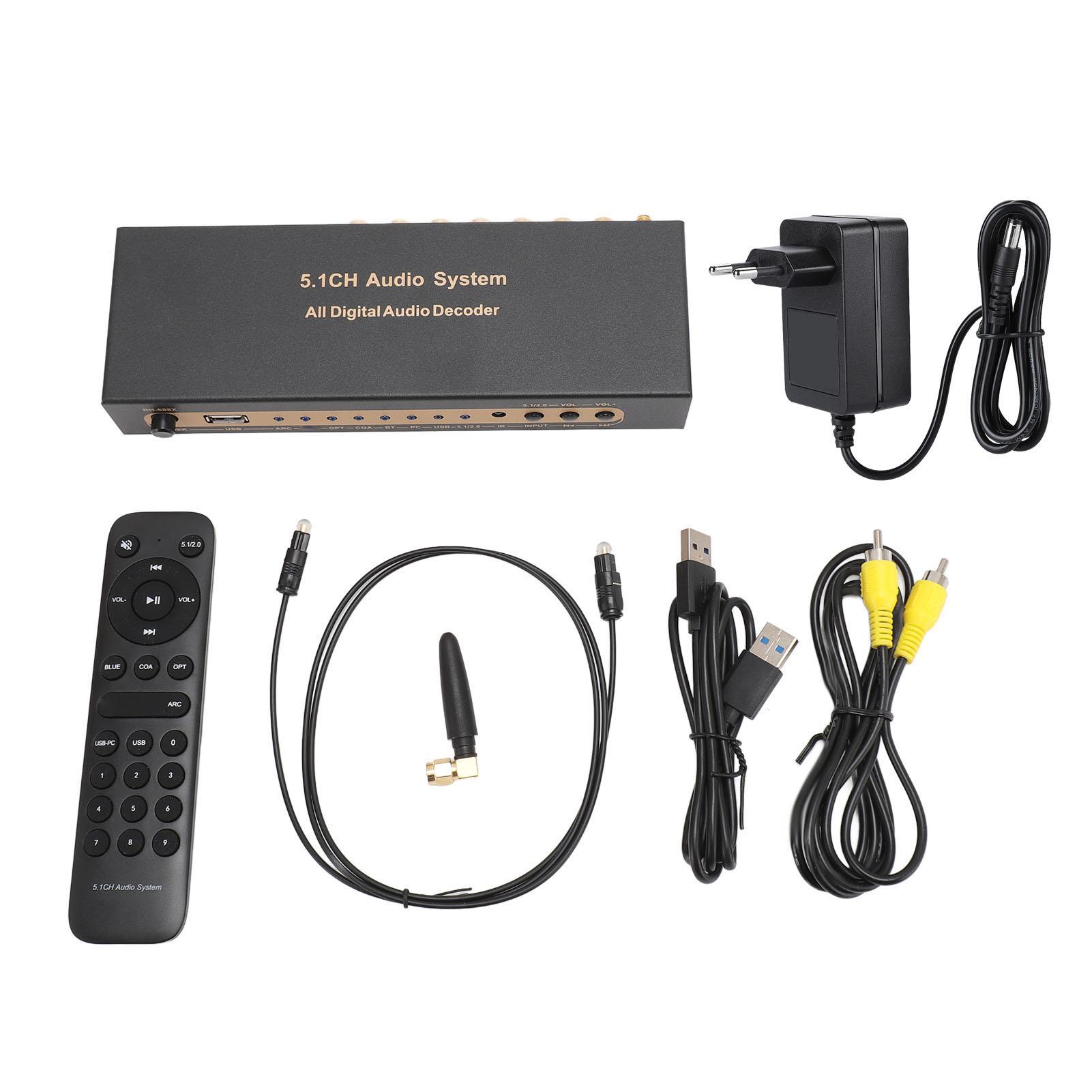 Конвертер звукового декодера 100–240 В Система аналогового звукового декодера Оптический Коаксиальный 4K HD Мультимедийный интерфейс для домашнего кинотеатра