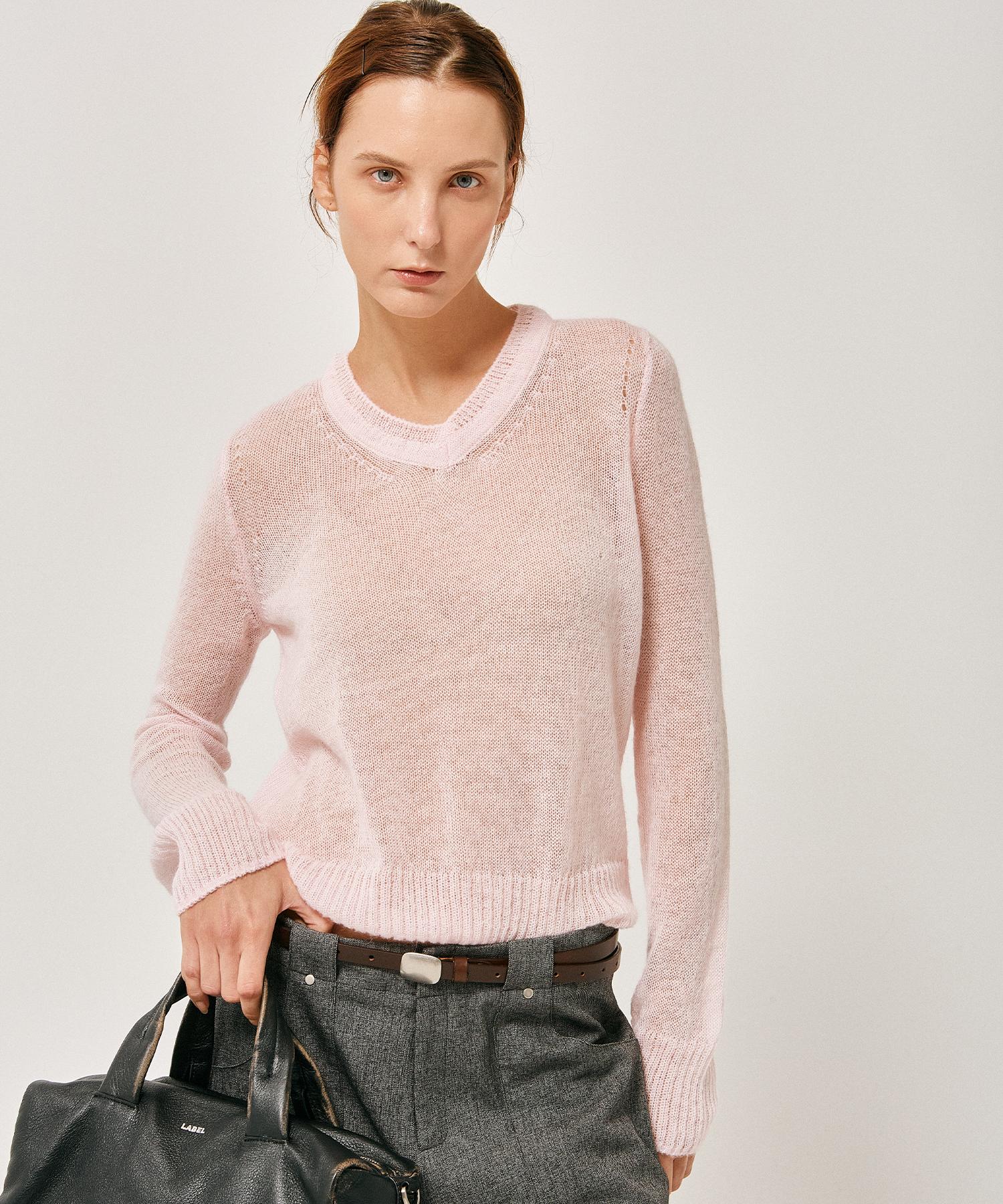 Label Archive W Linus Mohair Sheer Knit Blush Pink Blush Pink/1