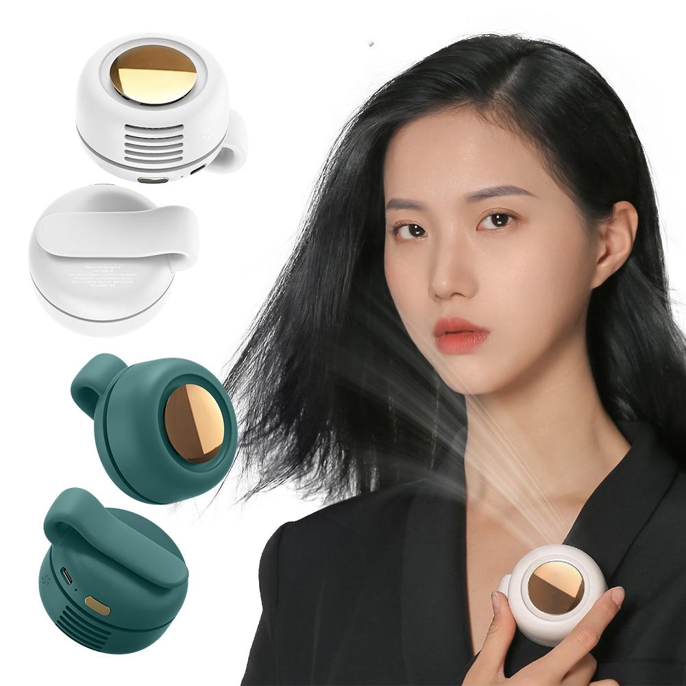 USB Hanging Waist Neck Fan 900mAh Bladeless Electric Clip Fan Wearable Personal Body Air Cooling Fans For Outdoor Hiking Camping