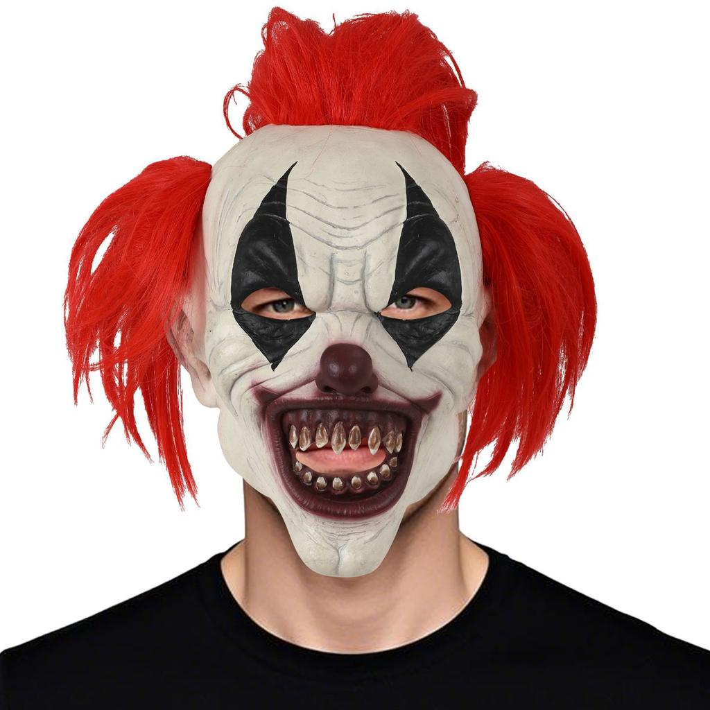 New scary Halloween red-haired clown mask, perfect for costume parties and performances
