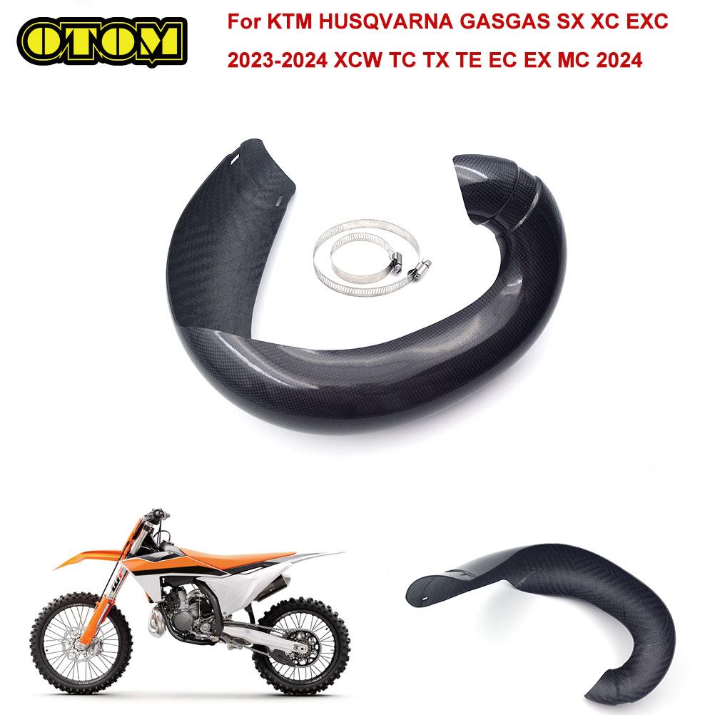 Motorcycle For KTM HUSQVARNA GASGAS 2023-2024 Carbon Fiber Exhaust Guard Protector Cover SX XCW EXC TE TC TX EC MC Accessories