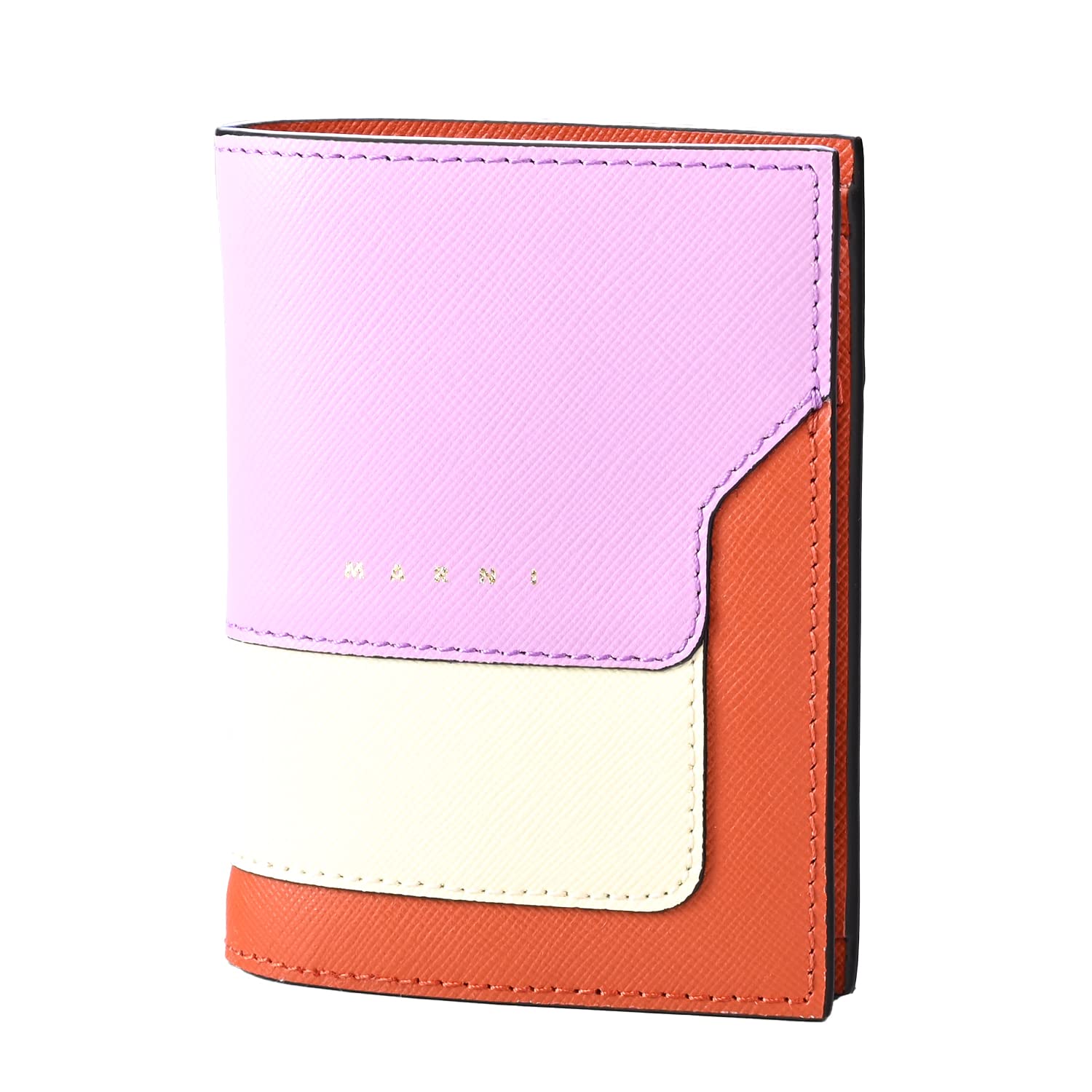 

Marni Bifold Wallet Zip Compact Wallet Saffiano Leather Lilac Bicolor PFMOQ14U13 LV520 Z620M Women s [Item] бузковий