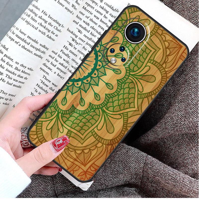 Mandala Wood Floral Case For Honor 90 Lite 70 50 Magic 6 5 Pro Honor X8a X9a X6a X7a X8 X9 X8b X9b Back Cover