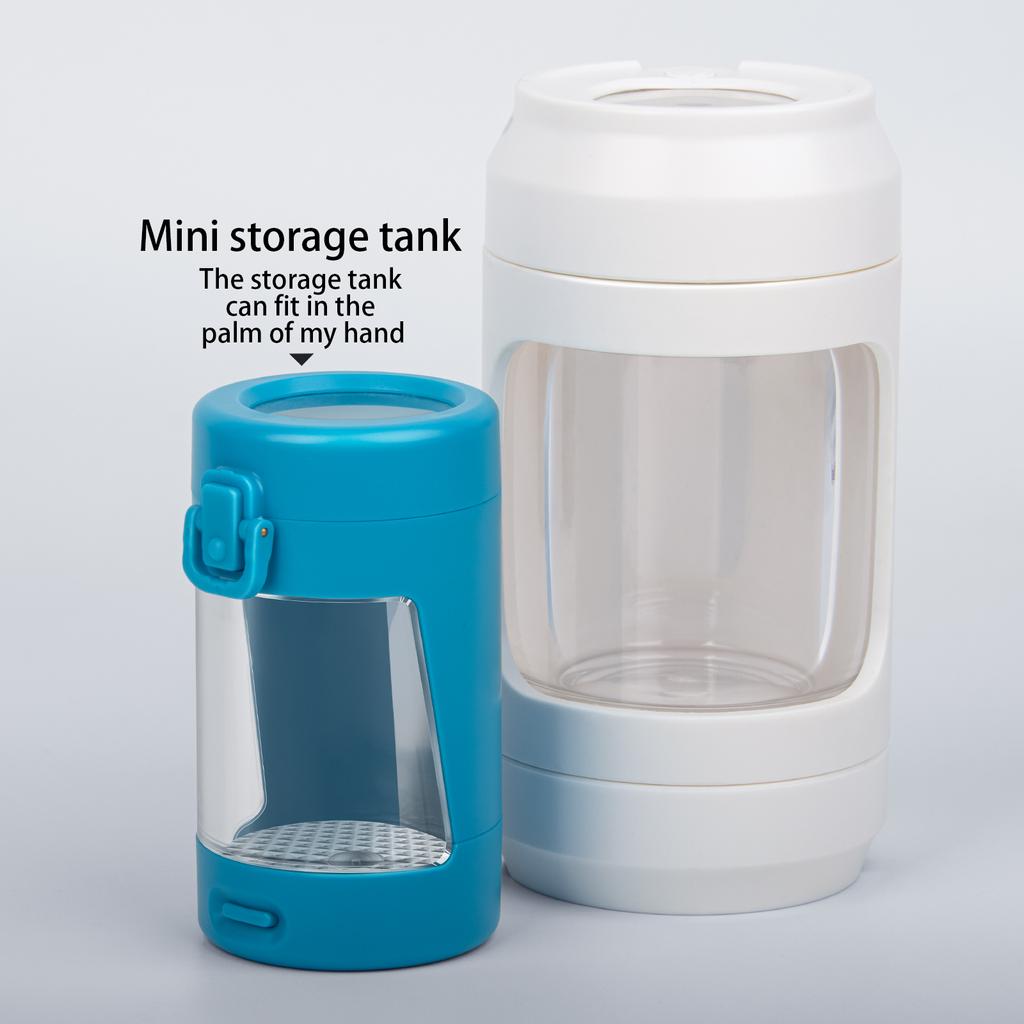 LED Lights Storage Container USB Rechargeable 50ml Sealed Box Moisture-proof Herb Container with Magnifying Lid Fathers Day Gift