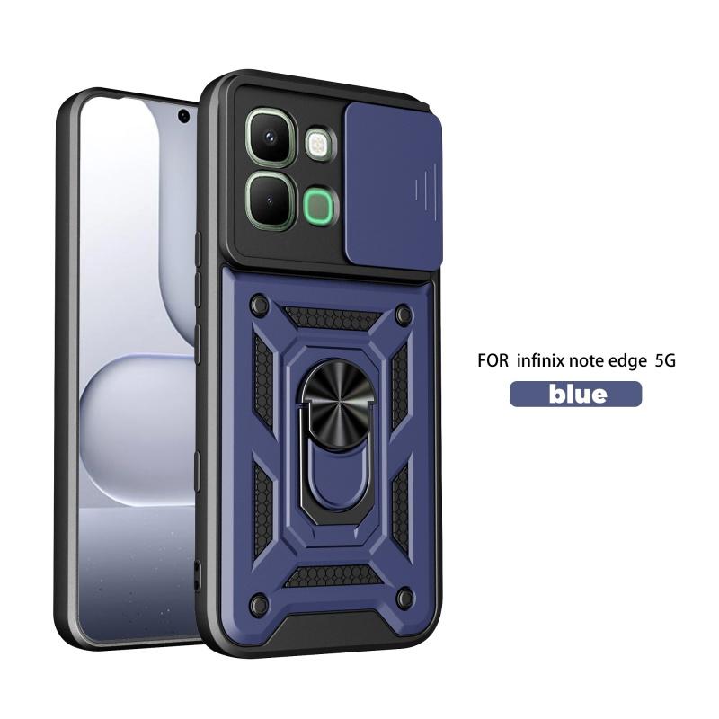 For Infinix Note Edge 5G Case Car Push Window Holder Armor Phone Case For Infinix Note Edge 5G Slide Camera Protect Back Cover
